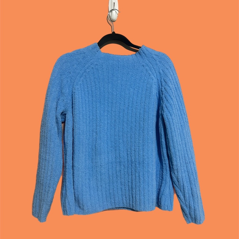 Soft Blue Mock Neck Sweater